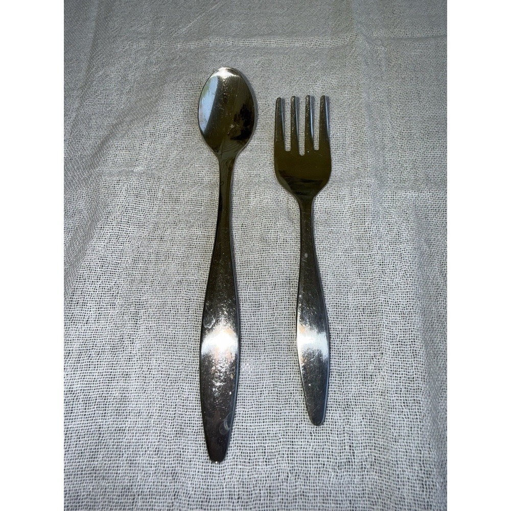 Sanitoy Stainless Steel Baby Fork and Spoon Korea Vintage 1985